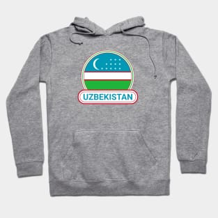 Uzbekistan Country Badge - Uzbekistan Flag Hoodie